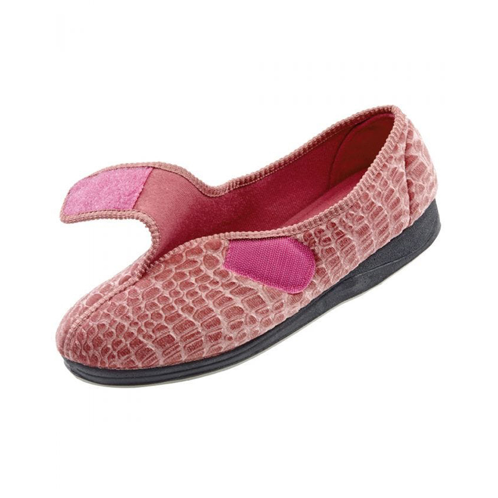 Picture of Silverts Adaptive Silverts-SV10350-SV13-12 Extra Wide Womens House Slippers&#44; Rose - Size 12