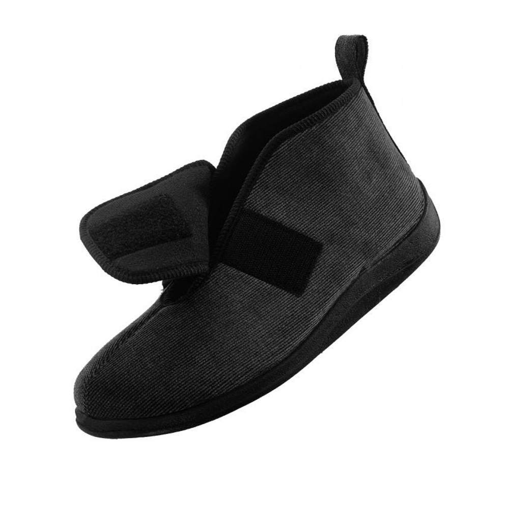 Picture of Silverts Adaptive Silverts-SV51180-SV2-9 Comfortrite Wide Slippers for Men&#44; Black - Size 9