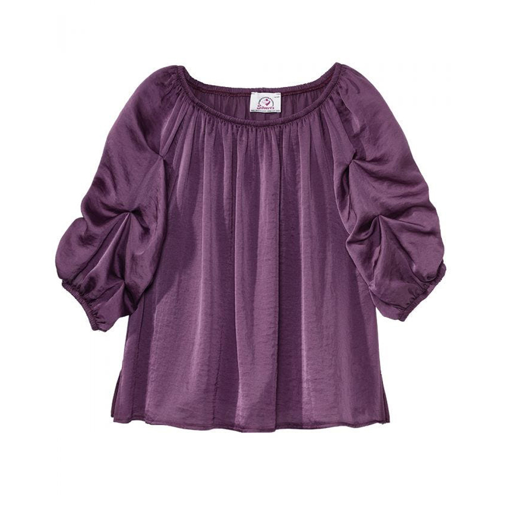 Picture of Silverts Adaptive Silverts-SV46030-SV363-XS Easy Independent Self Dressing Peasant Top for Women&#44; Grape -Extra Small