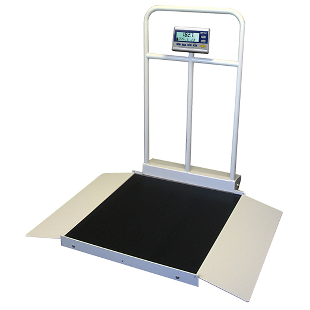 Picture of Befour Befour-MX450D 1000 lbs Dual Ramp Tilt & Roll Wheelchair Scale with Handrail