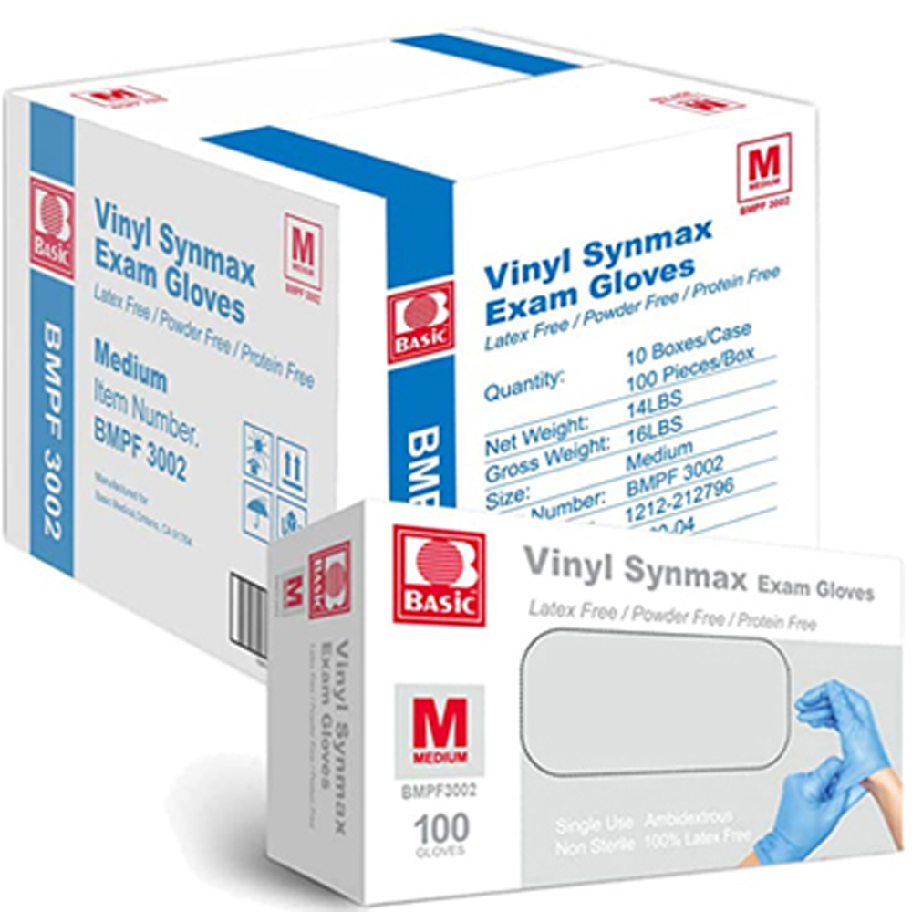 Major-Glove-42-40VN-S-Case Powder Free Vinyl & Nitrile Blend Blue Exam Glove - Small - Case of 1000 -  Synmax