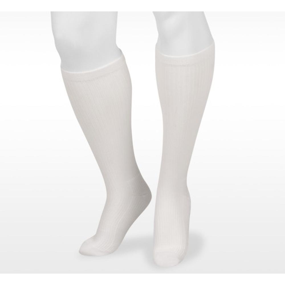 -4701AD06-L Basic Casual Compression Socks, White - Large