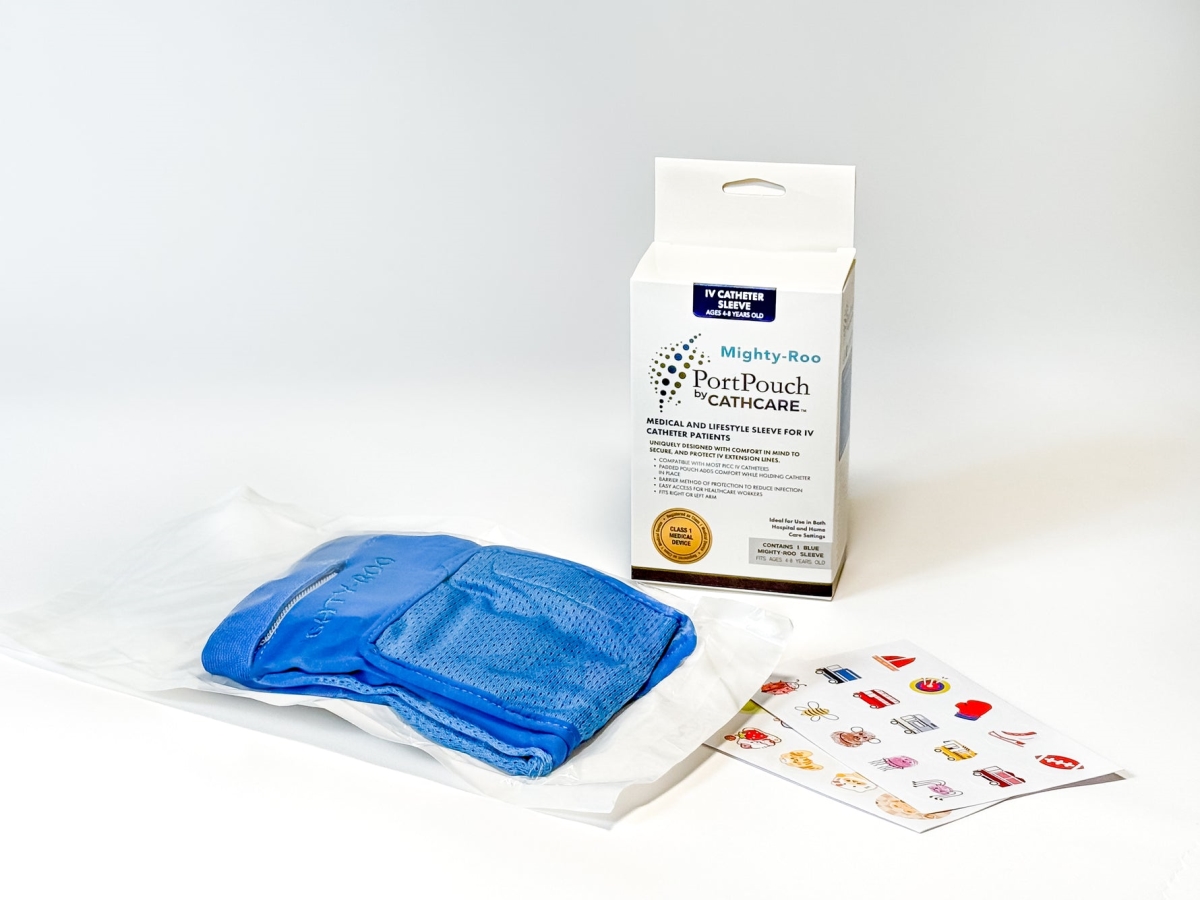 CathCare-MightyRoo-Blue Child IV Catheter Sleeve, Blue