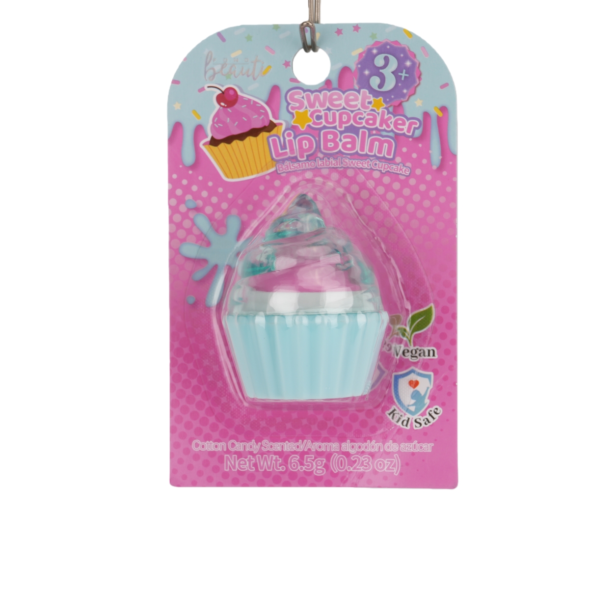 XP298-1  Sweet Cupcake Lip Balm for Kids, Cotton Candy Scented, Ages 3+