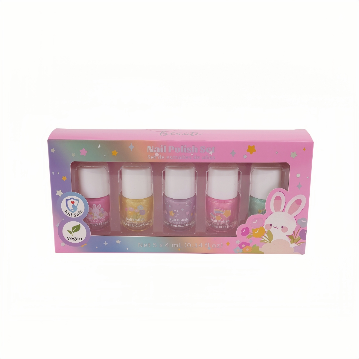 XP222  Water-Based Kids Nail Polish Set, 5 Colors