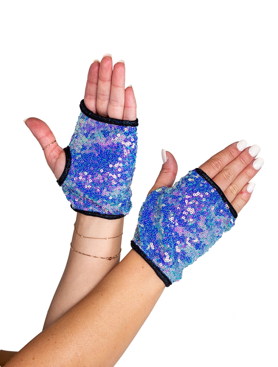 Picture of Roma Costume 6042-JB-O-S Open Finger Sequin Gloves - Jade Blue&#44; One Size