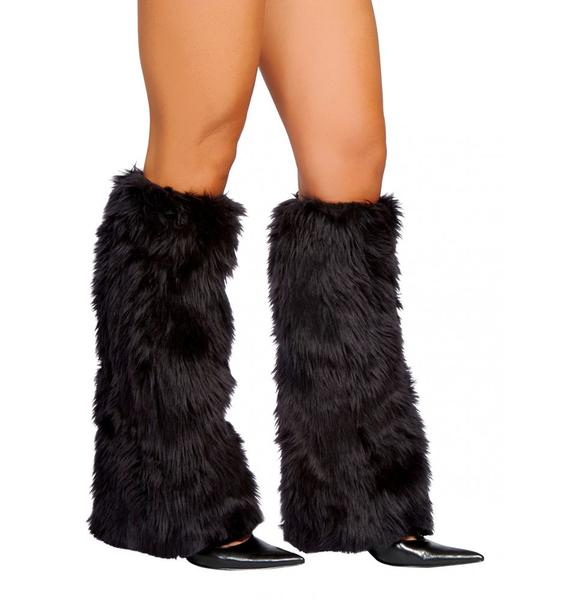 Picture of Roma Costume C121-BLK-O-S Womens Fur Leg Warmer&#44; Black - One Size