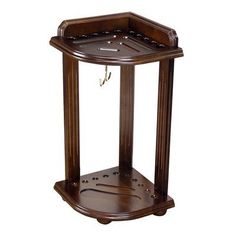 24 in. Pool Cue Holder, Chestnut