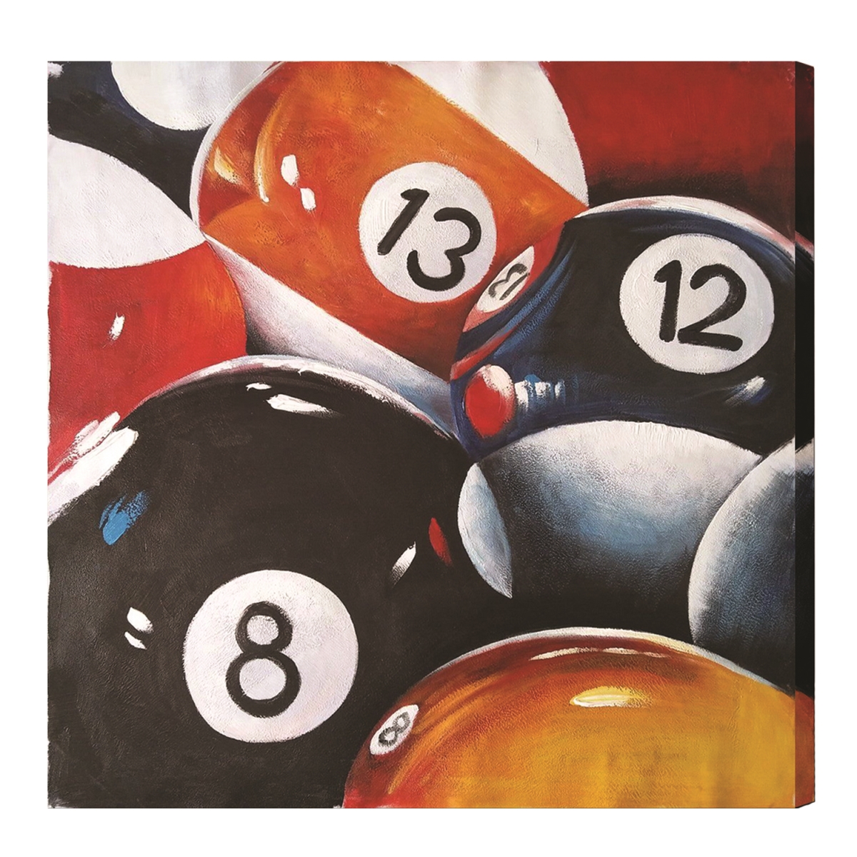 Picture of RAM Game Room OP2 24 x 24 in. 8&#44; 12 & 13 Balls Oil Painting on Canvas