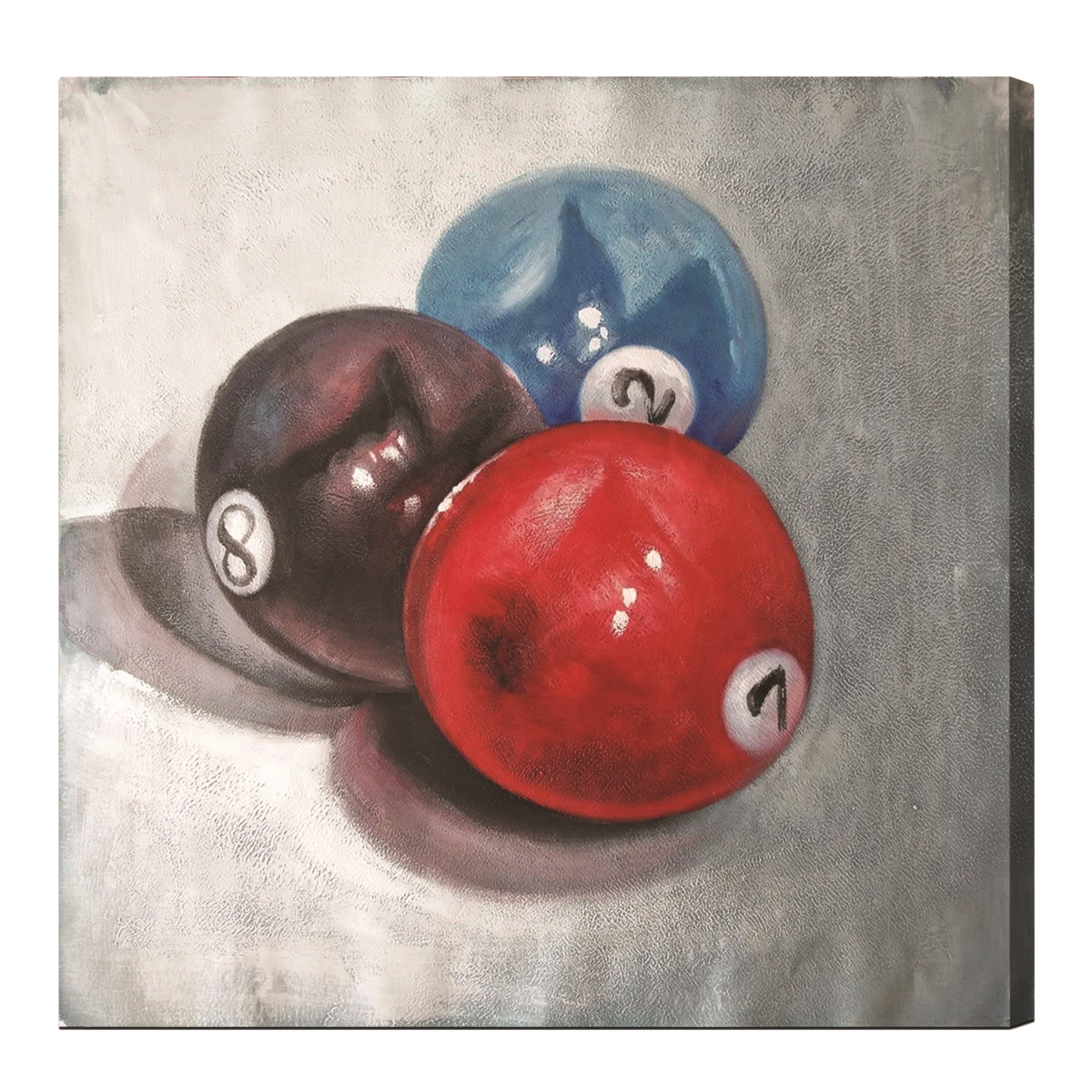 Picture of RAM Game Room OP4 24 x 24 in. 2&#44; 7 & 8 Balls Oil Painting on Canvas