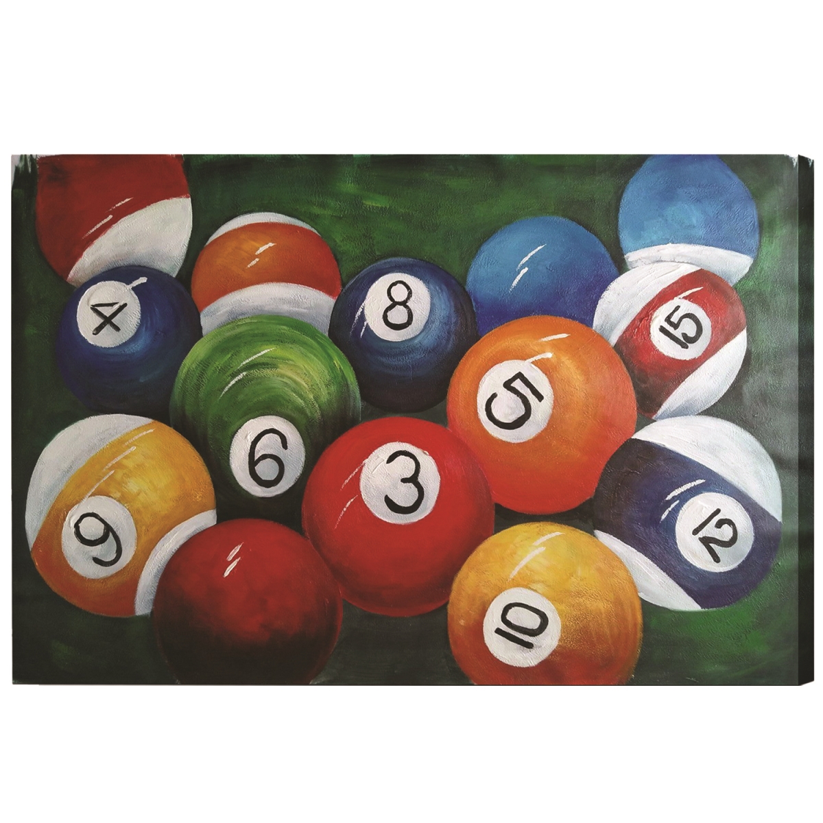 Picture of RAM Game Room OP11 36 x 24 in. Billiard Balls Close Up Oil Painting on Canvas