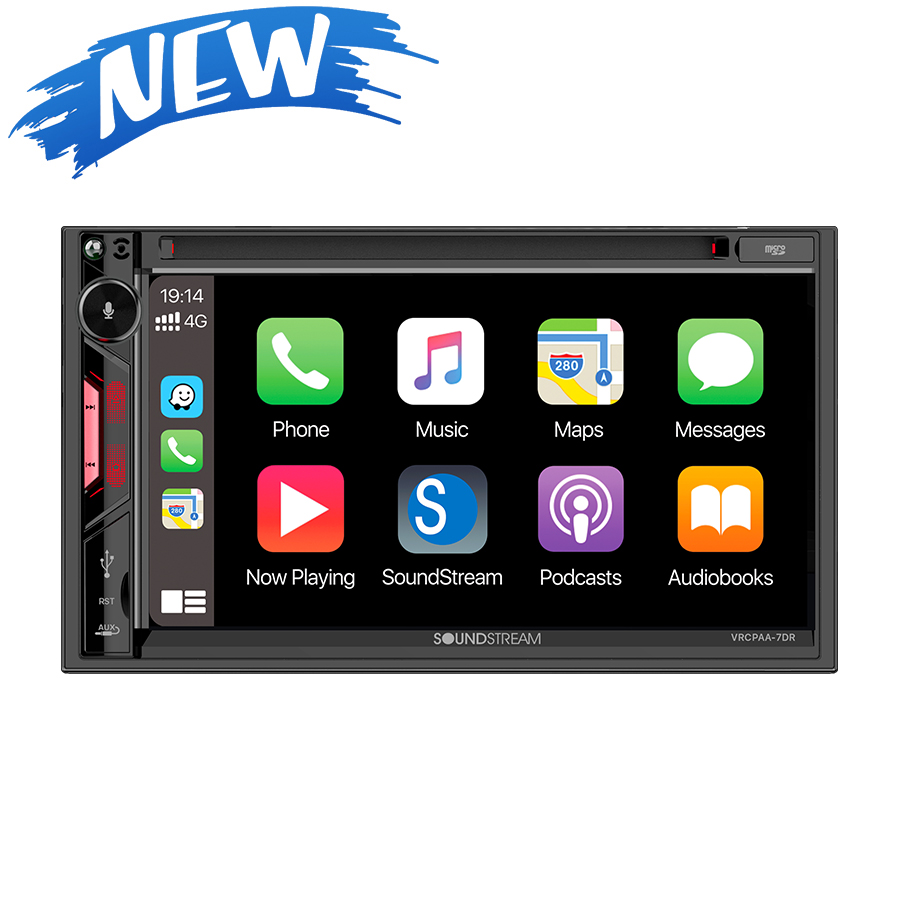 Picture of Farenheit Soundstream VRCPAA-7DR 7 in. DVD Multimedia Touchscreen with Apple Car Play & Android Auto