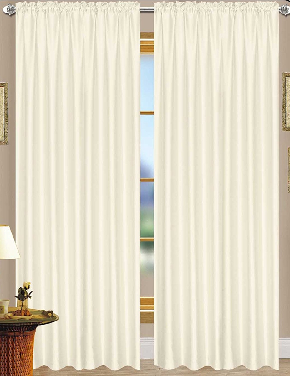 Nikki Faux Silk 54 x 84 in. Rod Pocket Curtain Panel, White