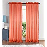 Astro Textured 54 x 90 in. Rod Pocket Curtain Panel, Coral