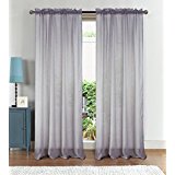 Astro Textured 54 x 90 in. Rod Pocket Curtain Panel, Silver