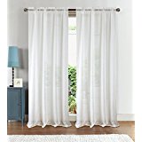 Astro Textured 54 x 90 in. Rod Pocket Curtain Panel, White