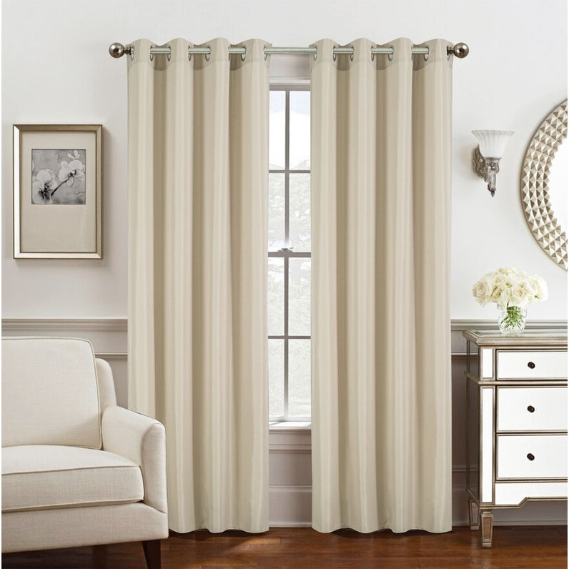54 x 84 in. Gilbert Solid Single Grommet Curtain Panel, Taupe