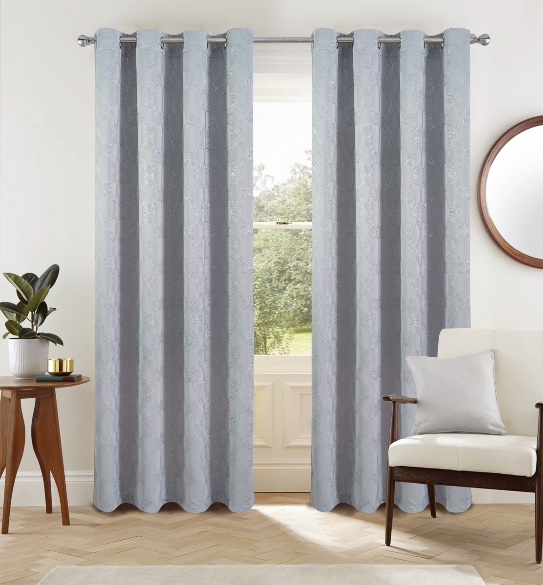 90 in. Jansen Rubber Blackout Grommet Panel, Grey