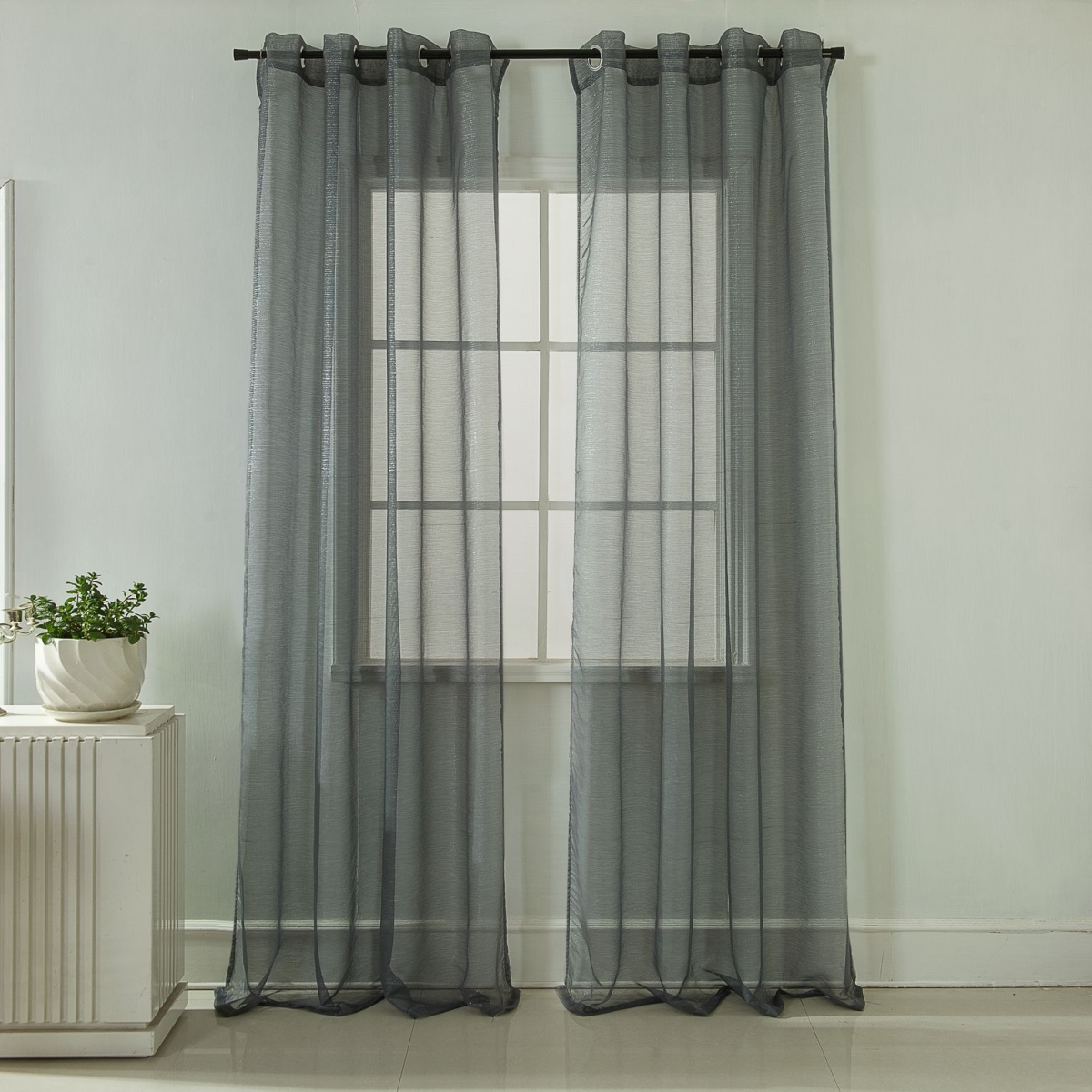 90 in. Lonnie Grommet Panel, Charcoal