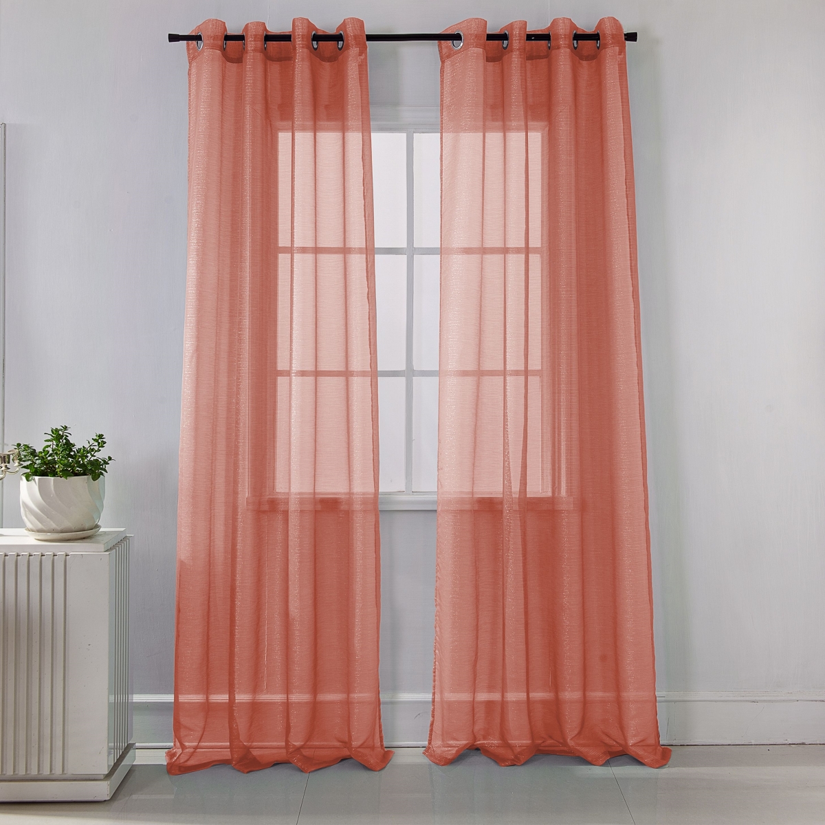 90 in. Lonnie Grommet Panel, Coral