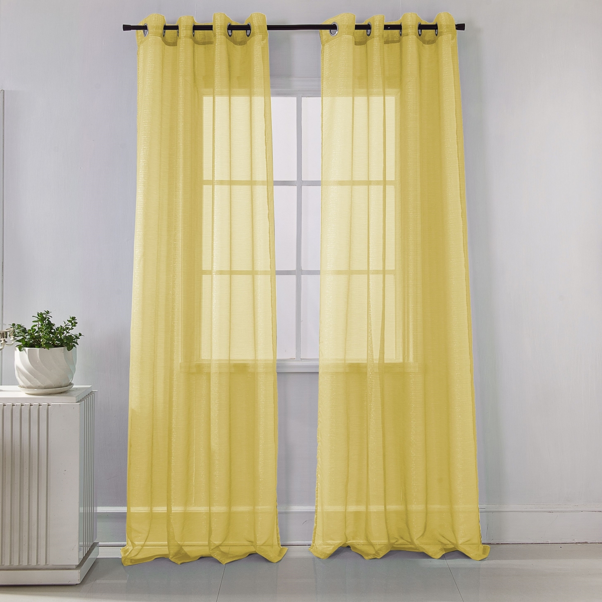 90 in. Lonnie Grommet Panel, Lemon