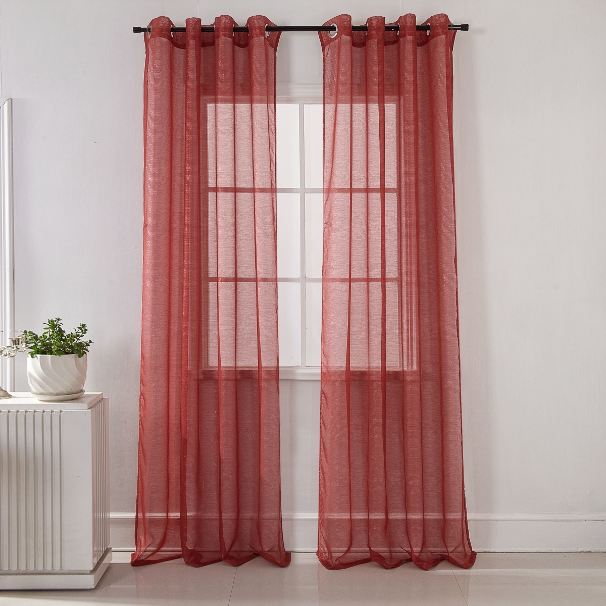 90 in. Lonnie Grommet Panel, Red