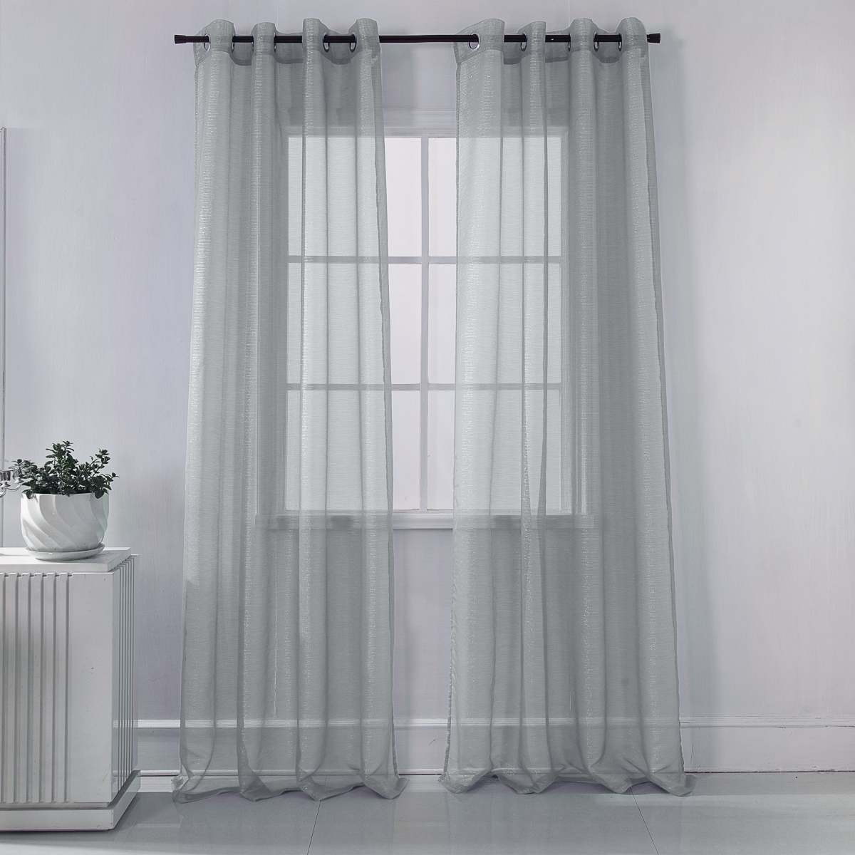 90 in. Lonnie Grommet Panel, Silver