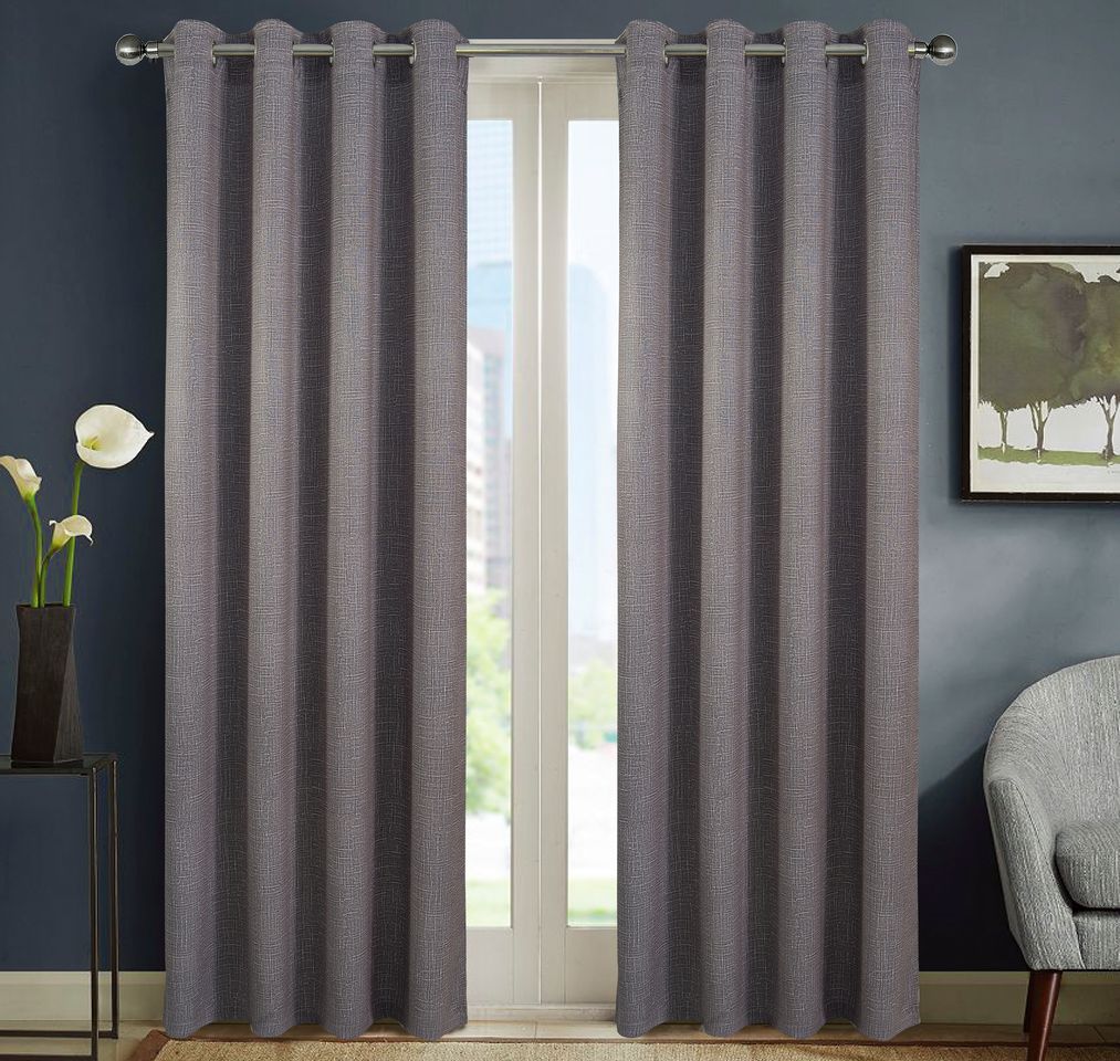 84 in. Sofia Printed Blackout Grommet Panel, Charcoal
