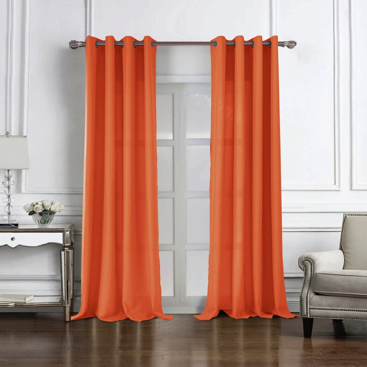 90 in. Cole Textured Grommet Panel, Orange