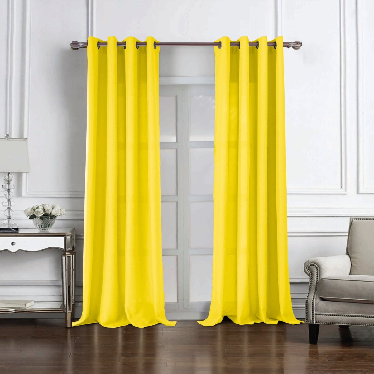 90 in. Cole Textured Grommet Panel, Yellow