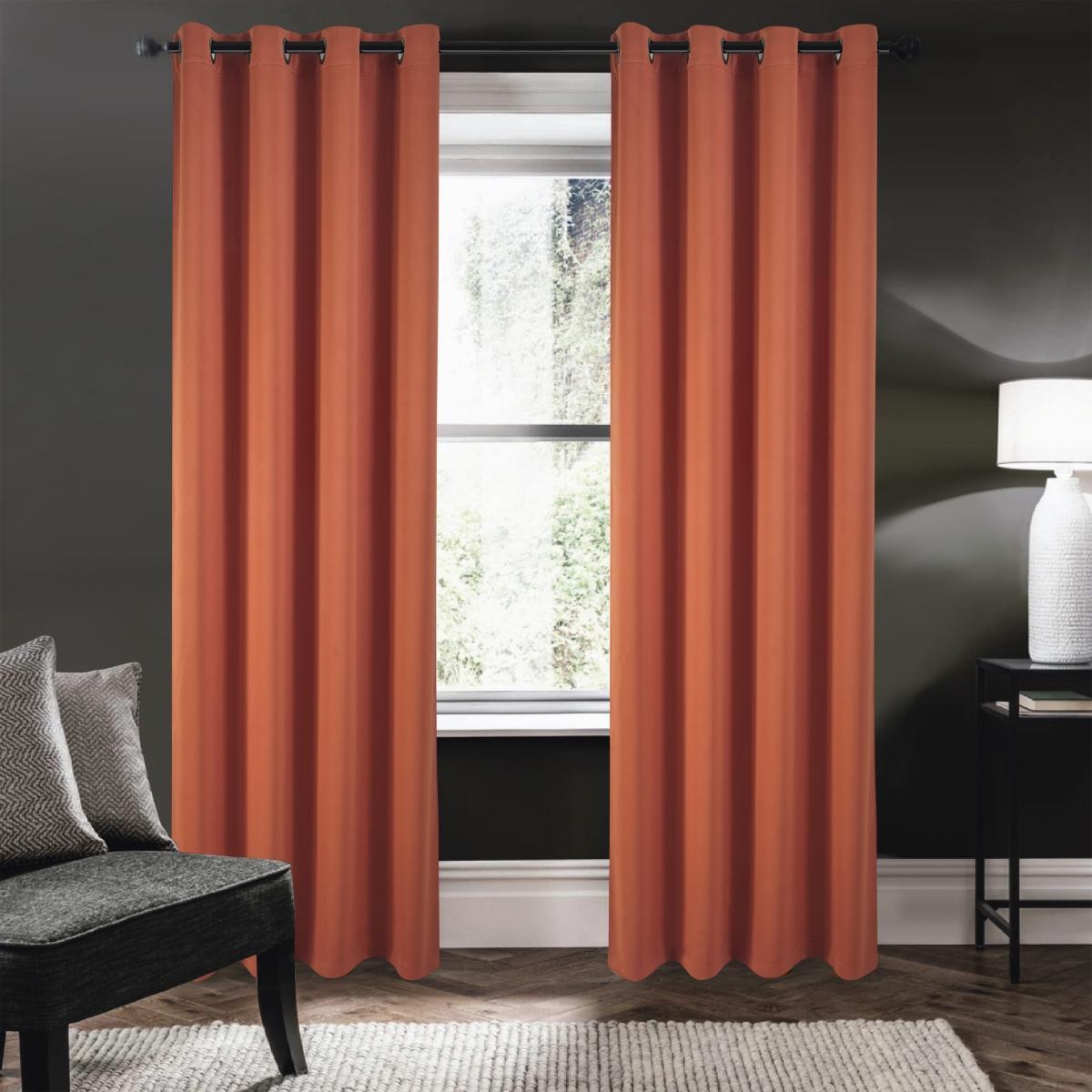 95 in. Riley 100 Percent Blackout Grommet Panels, Spice