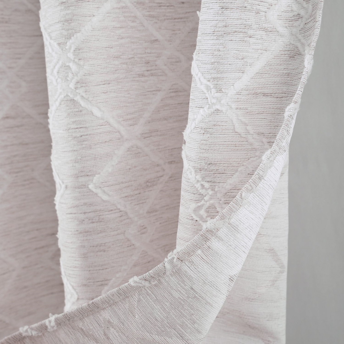 54 x 84 in. Connor Jacquard Grommet Curtain Panel, Beige