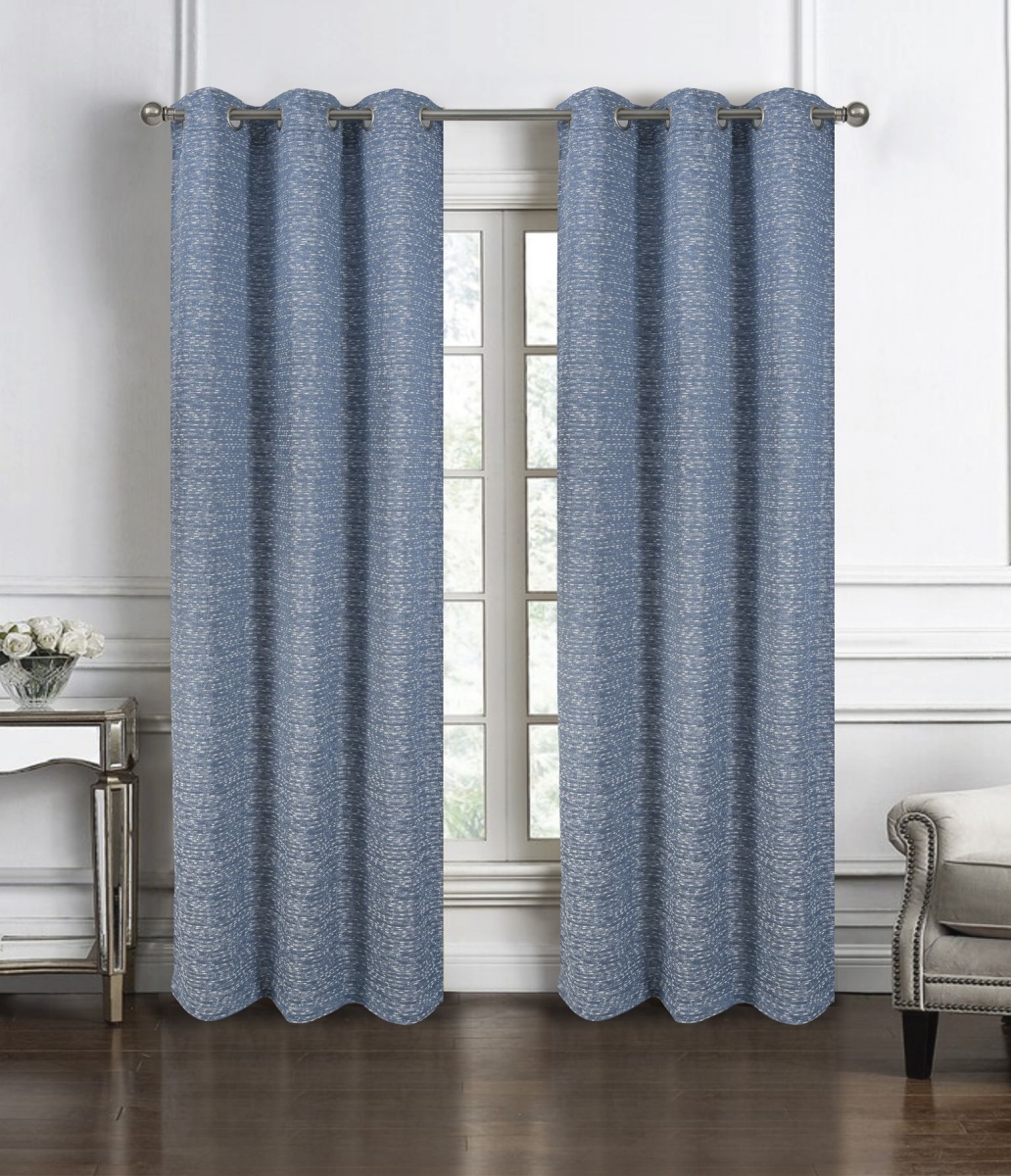54 x 84 in. Roman Jacquard Panel, Dark Blue - Pack of 2
