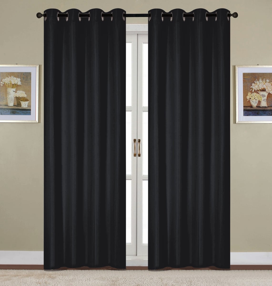 90 in. Black Kennedy Grommet Panel