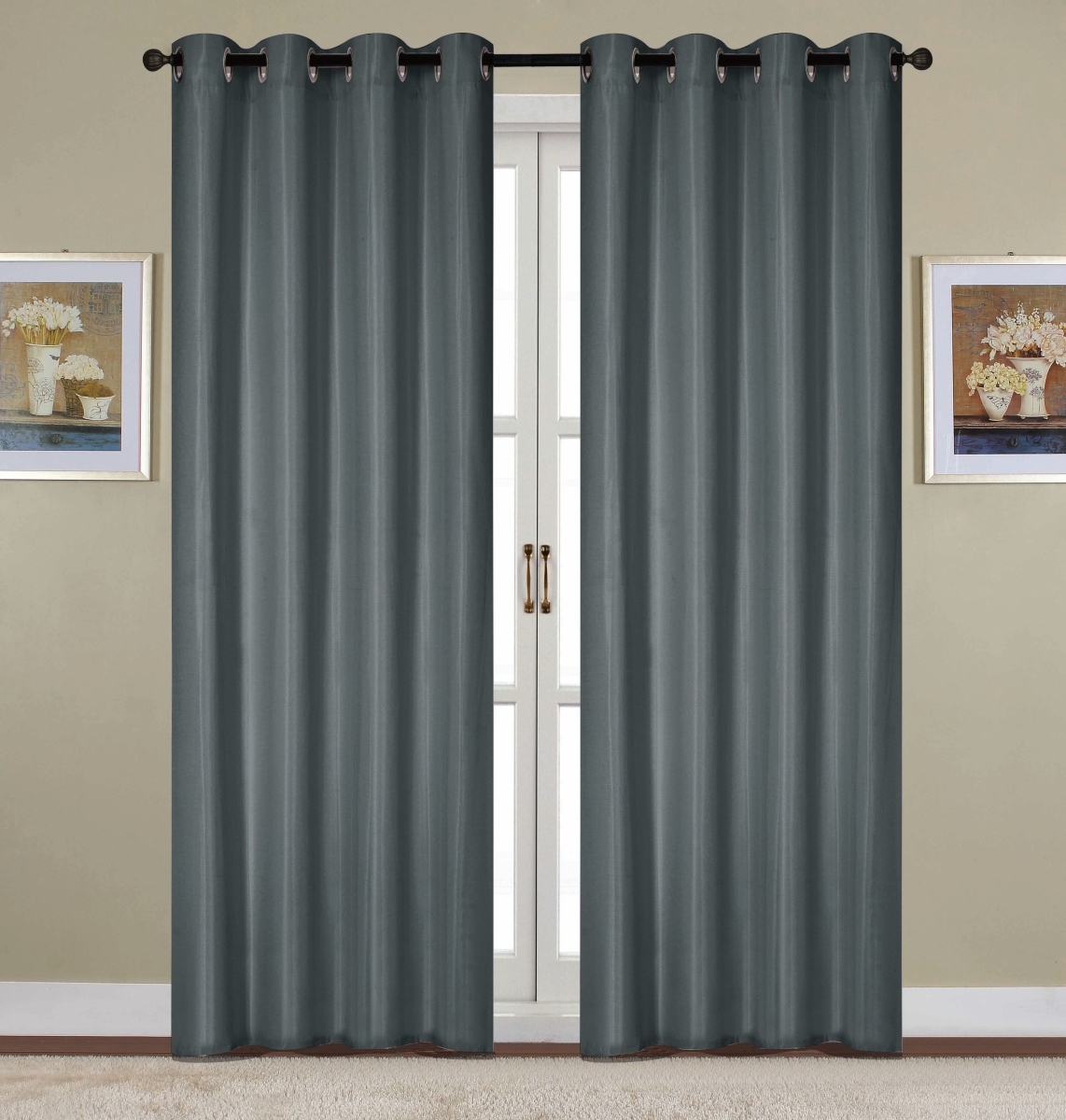 84 in. Charcoal Kennedy Grommet Panel