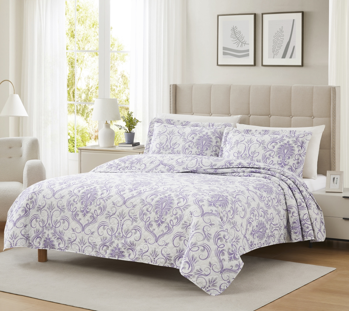 Hudson Dallas Pinsonic Quilt - King Size - 3 Piece