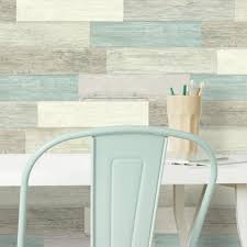 Distressed Barn Wood Plank Blue Wall Decals - Blue - Giant Size - Reusable