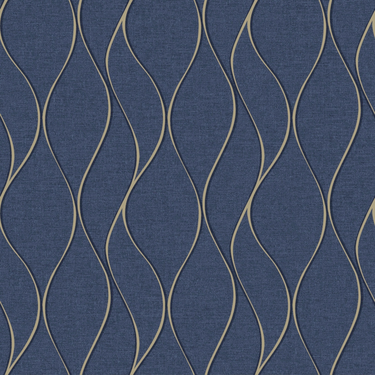 Wave Ogee Peel & Stick Wallpaper - Navy