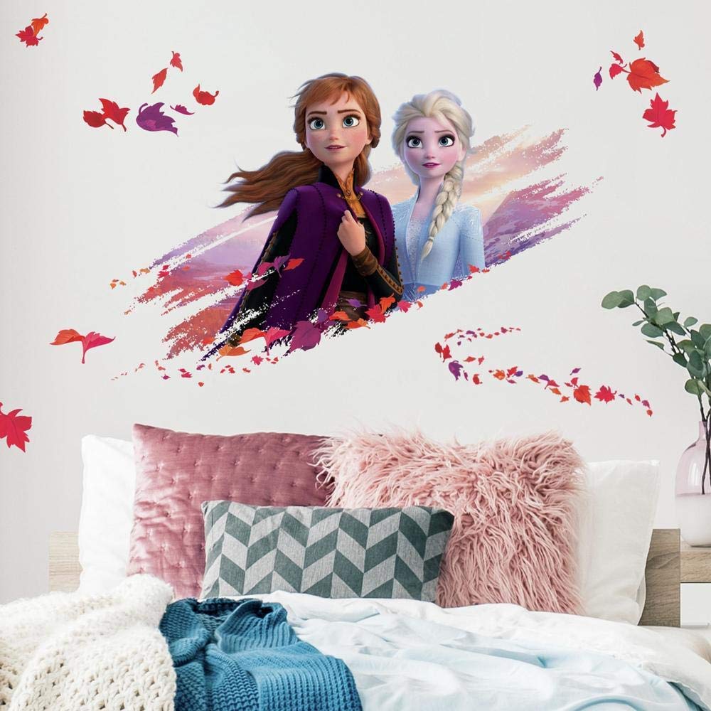 Picture of Roommates RMK4076GM Frozen II Elsa & Anna Peel & Stick Wall Decals - Purple&#44; Orange & Red