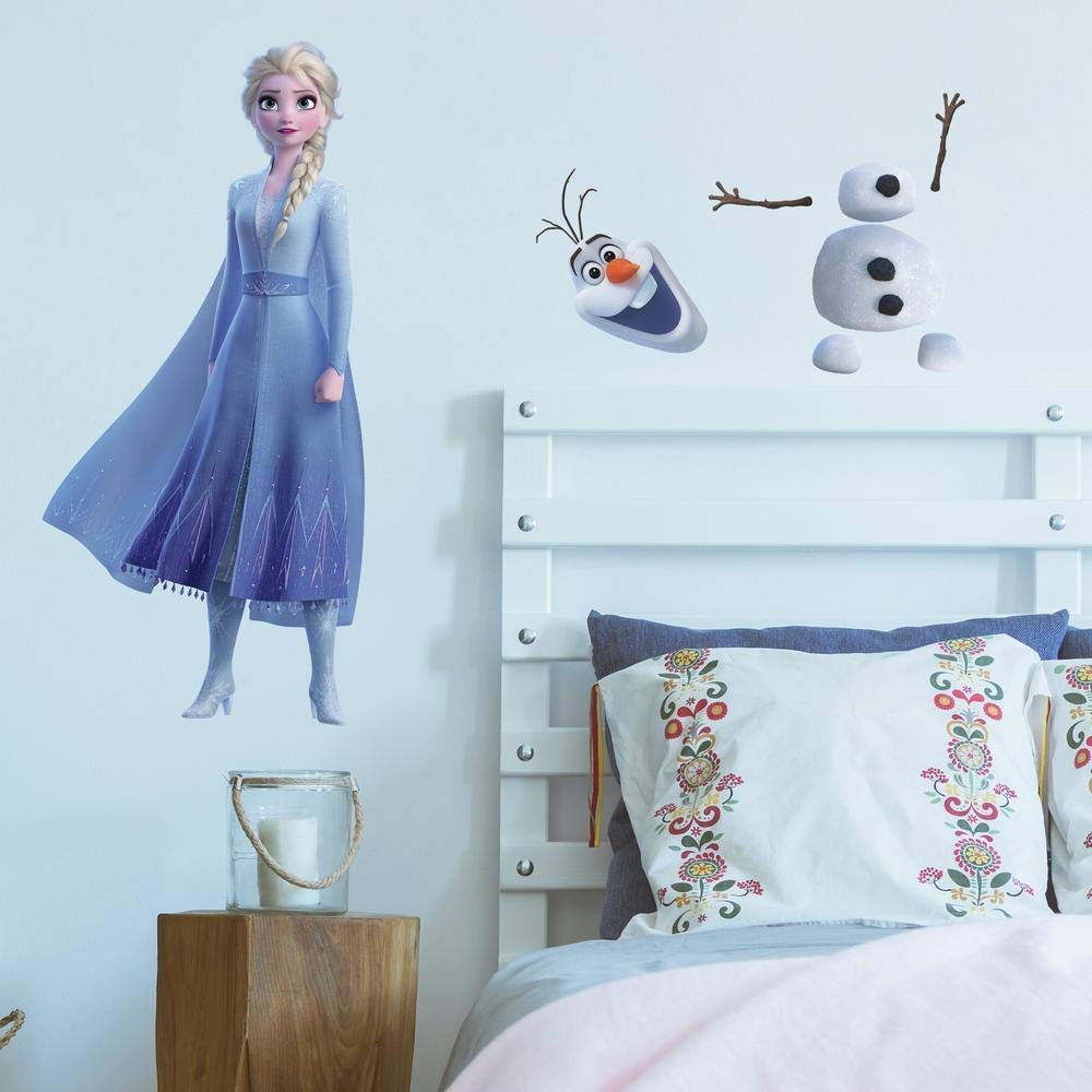 Picture of Roommates RMK4142GM Frozen II Elsa & Olaf Decorative Wall Decals Stickers - Blue&#44; White & Orange