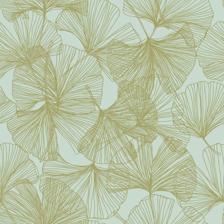Gingko Leaves Peel & Stick Wallpaper, Gold
