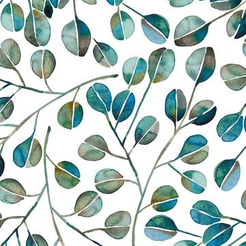 Cat Coquillette Eucalyptus Peel & Stick Wallpaper, Blue
