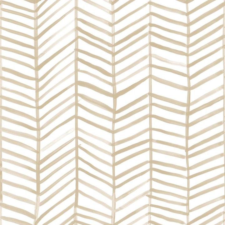 RMK11634WP Cat Coquillette Herringbone Peel & Stick Wallpaper, Tan