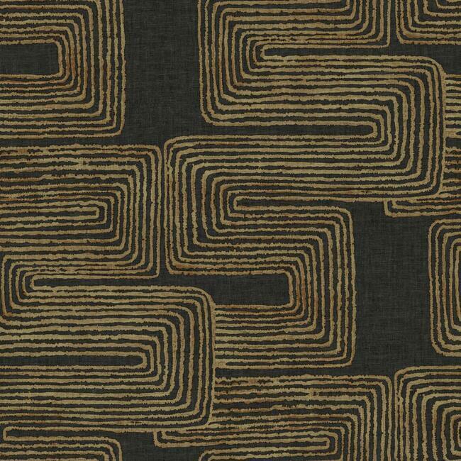 Zulu Signature Peel & Stick Wallpaper, Black & Gold