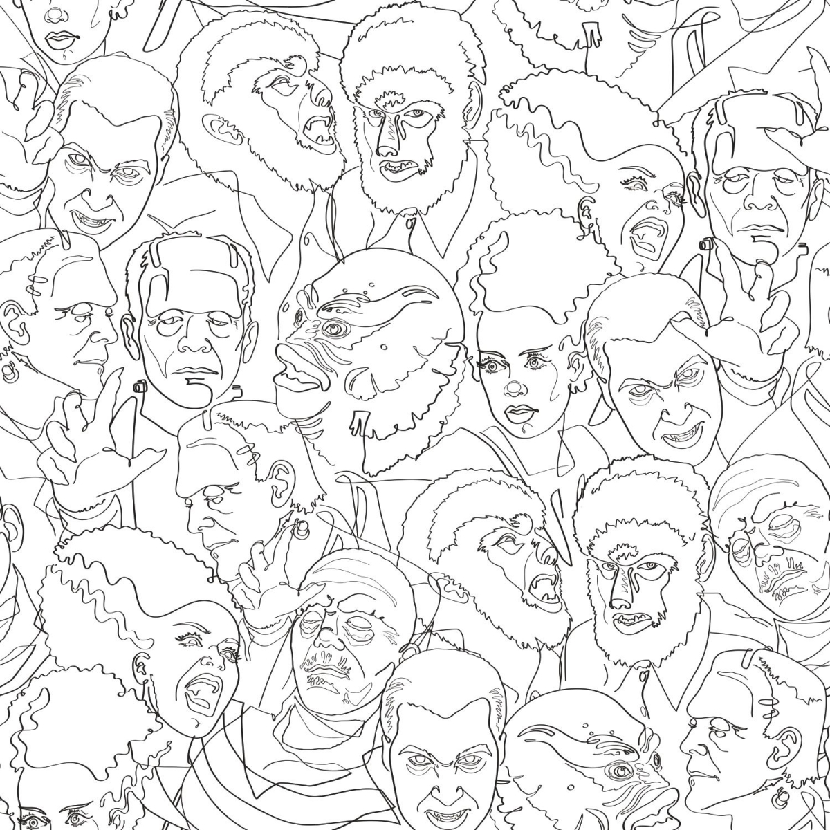 RMK12553RL Universal Classic Monsters Peel & Stick Wallpaper