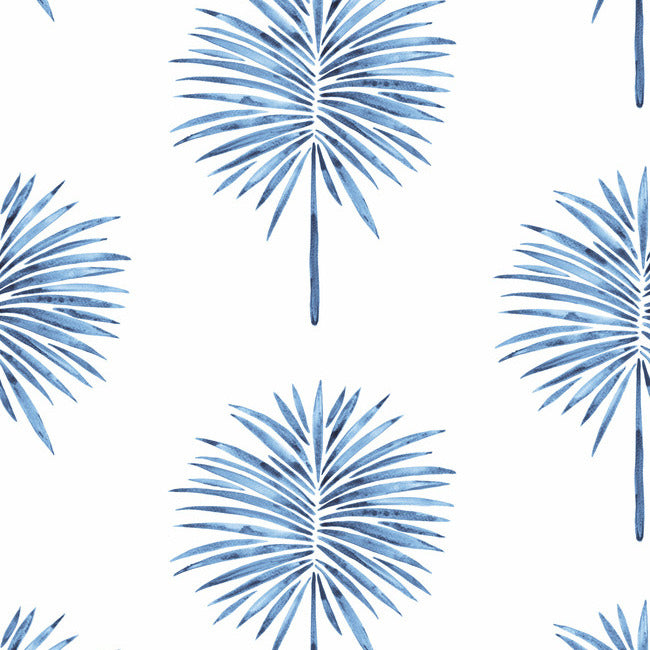 RMK12511RL Cat Coquillette Fun Fronds Wall Decals, Electric Blue