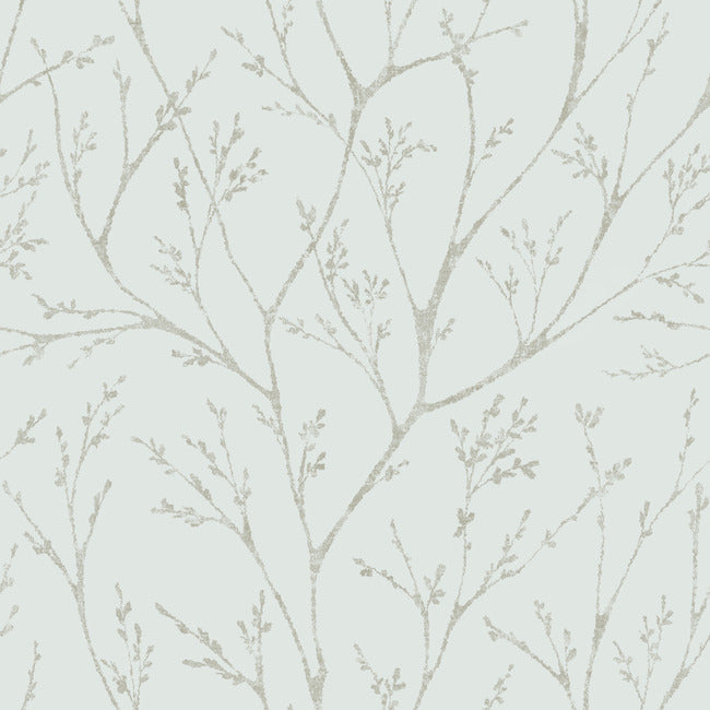 RMK12161WP Tree Branches Peel & Stick Wallpaper, Blue