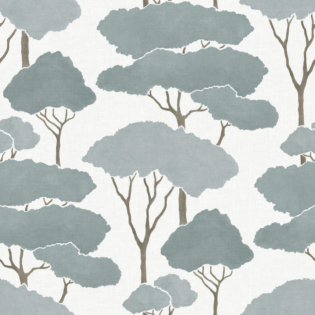 RMK12063WP Umbrella Pines Peel & Stick Wallpaper, Blue