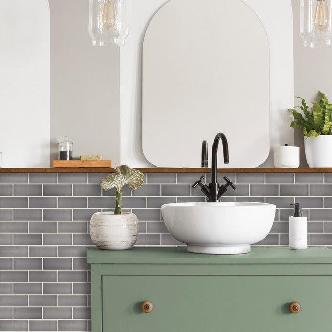 TIL4985FLT 10.5 x 10.5 x 10.5 in. Ceramic Sticktile - Dark Stone Gray