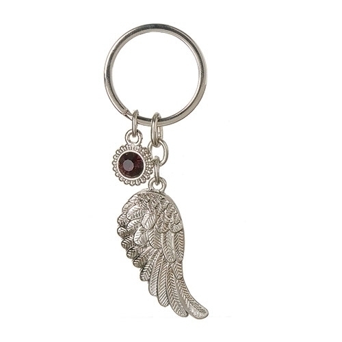 19932 3.75 in. February Angel Wing Keychain - Pack of 4